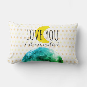 Cojín Lumbar "Te quiero de la luna y de vuelta" Tierra, Luna, E