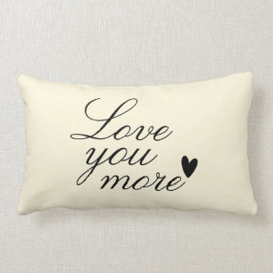 Cojín Lumbar "Te quiero más" Diseño de texto personalizado