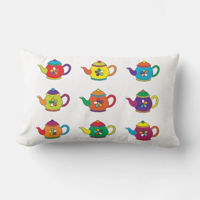 COJÍN LUMBAR TEAPOTES COLORIDOS (Anverso)
