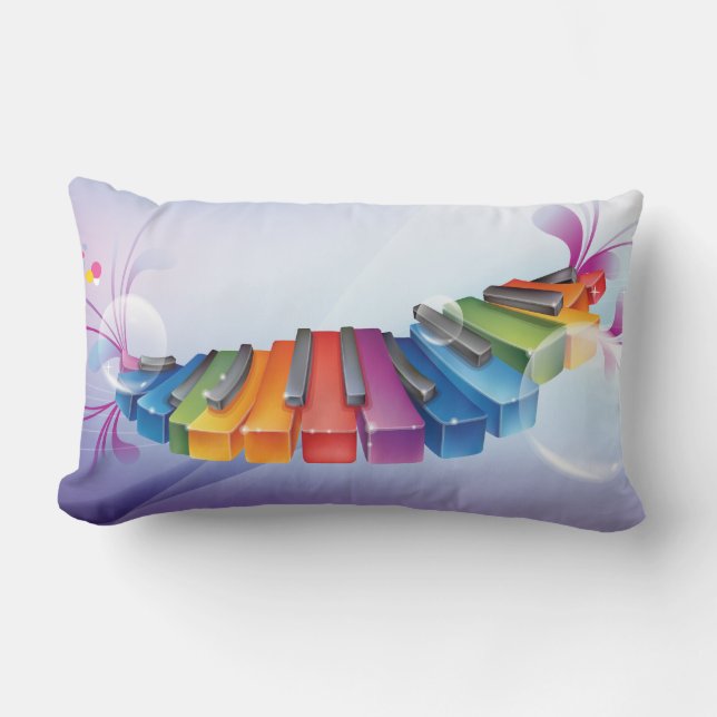Cojín Lumbar Teclado abstracto colorido (Anverso)