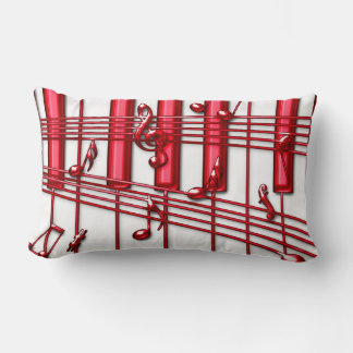 COJÍN LUMBAR TECLADO DE PIANO ROJO