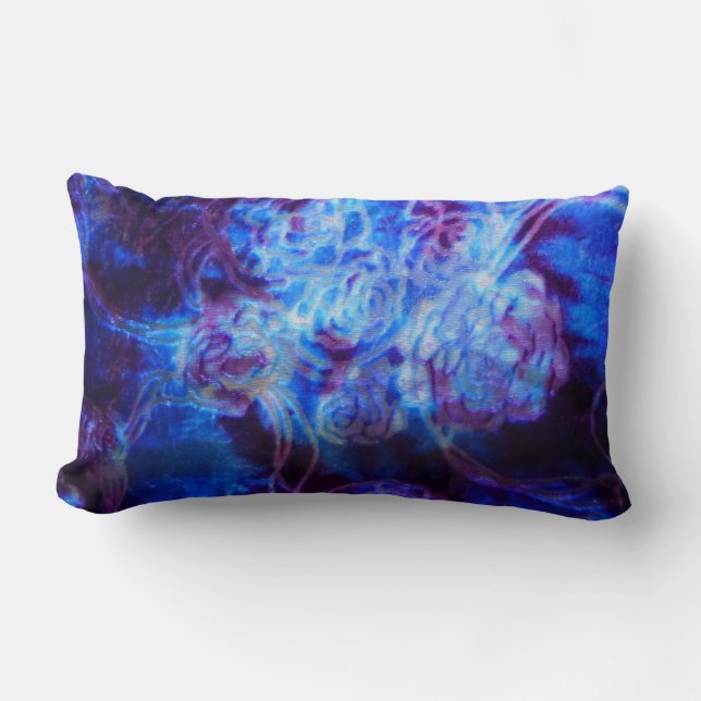 Cojín Lumbar Tejido azul multicolor (Anverso)