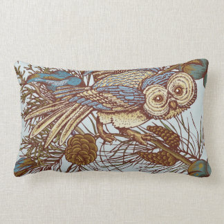 Cojín Lumbar Tejidos azules de huevo y patos de la selva