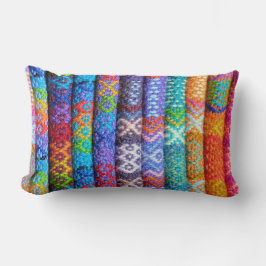 Cojín Lumbar Tejidos coloridos de tela en capas Boho