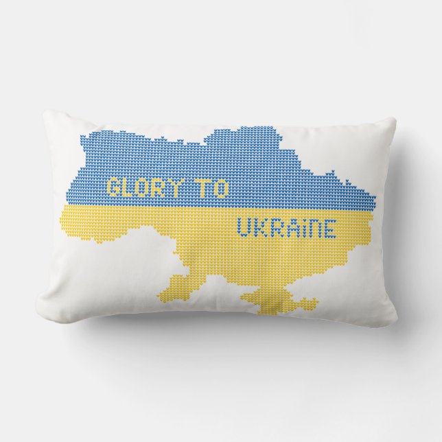 Cojín Lumbar Tejiendo el texto del mapa del estado ucraniano Gl (Anverso)