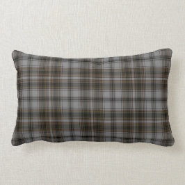 Cojín Lumbar Tela escocesa de tartán gris negra de Brown