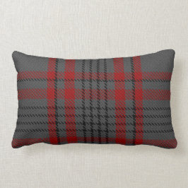 Cojín Lumbar Tela escocesa de tartán roja del negro gris oscuro