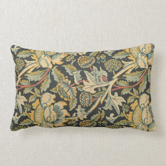 Cojín Lumbar Tela floral del oro azul