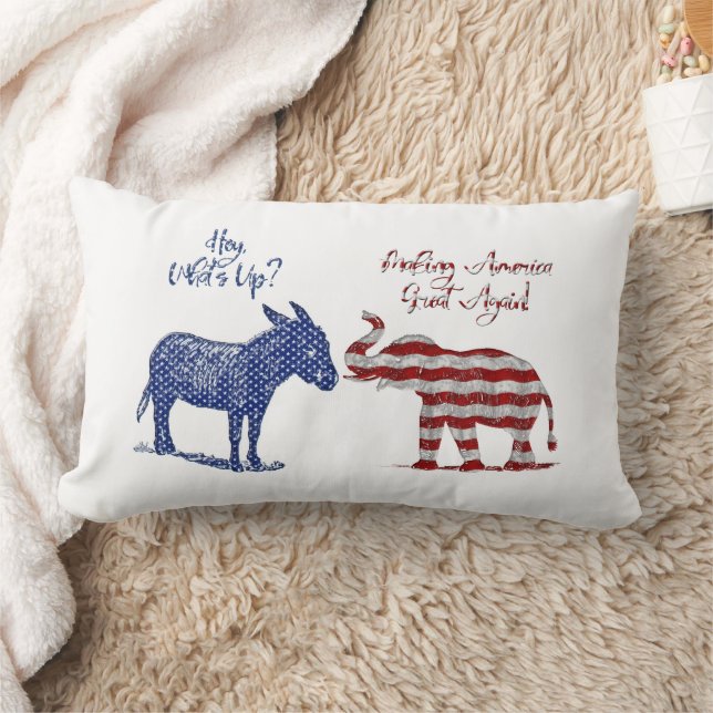 Cojín Lumbar Tema de elecciones divertidas Pro Republicano Trum (Manta)