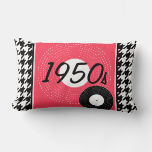 Cojín Lumbar Tema rosa, negro y blanco de los años 50