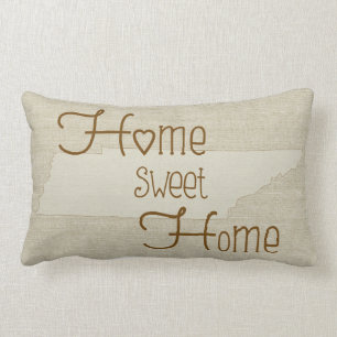 Cojín Lumbar Tennessee-Home Sweet Home burlap nombre personaliz