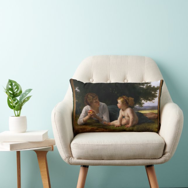 Cojín Lumbar Tentación de William Bouguereau (Silla)