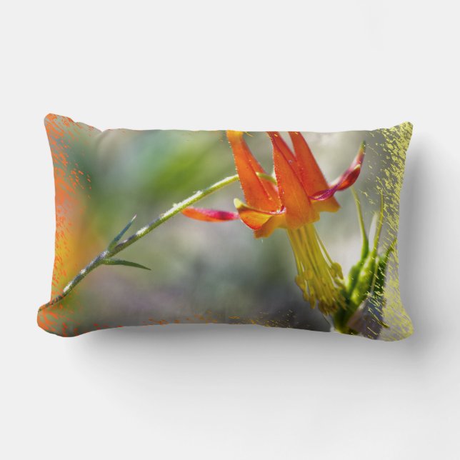 Cojín Lumbar Terminan los flamencos de Crimson Columbine (Anverso)