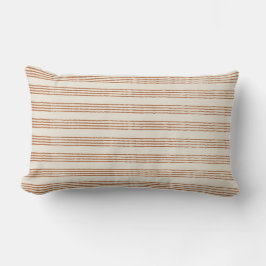 Cojín Lumbar Terracotta Cream Moderno Stripe Boho Minimalista