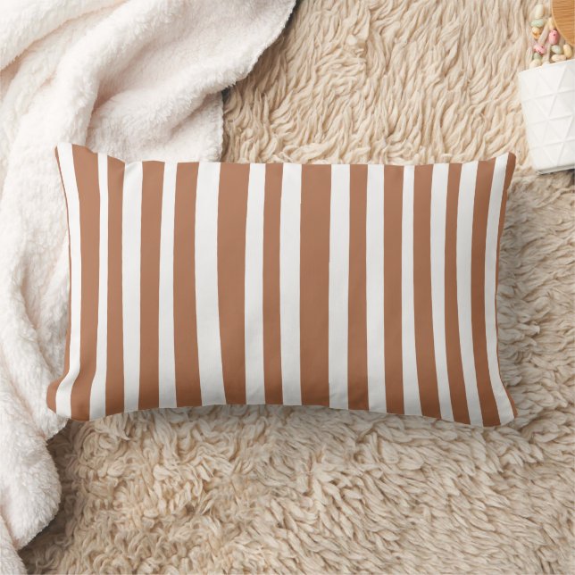 Cojín Lumbar Terracotta Modern Stripes Minimalist  (Manta)