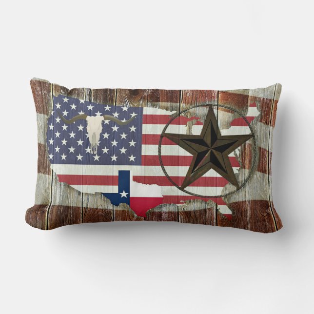 Cojín Lumbar Texas Lone Star Texas Long Horn (Anverso)