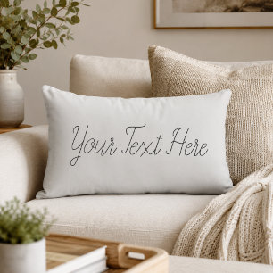 Cojín Lumbar Texto decorativo personalizado con elegante escrit