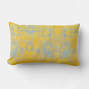 Cojín Lumbar textura en azul cielo y amarillo