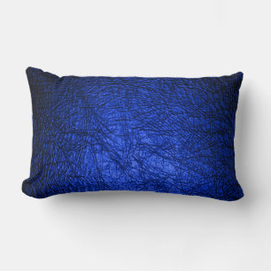 Cojín Lumbar Textura moderna de cuero azul Faux