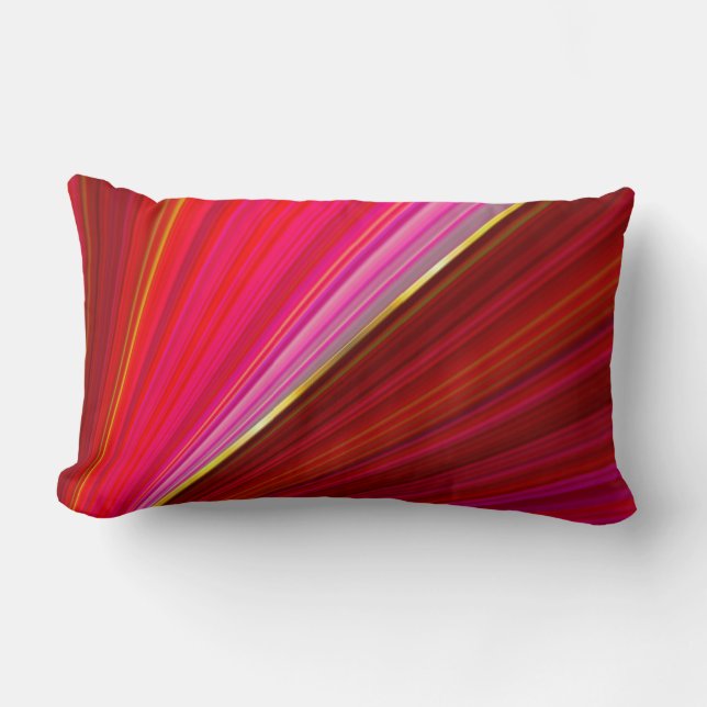Cojín Lumbar Textura roja geométrica de la pendiente abstracta (Anverso)