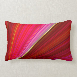 Cojín Lumbar Textura roja geométrica de la pendiente abstracta