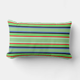 Cojín Lumbar Throw Pillow with Christmas stripes