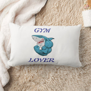 Cojín Lumbar Tiburón Amante del Gimnasio – Diseño Divertido de 
