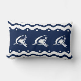 Cojín Lumbar Tiburón azul y blanco