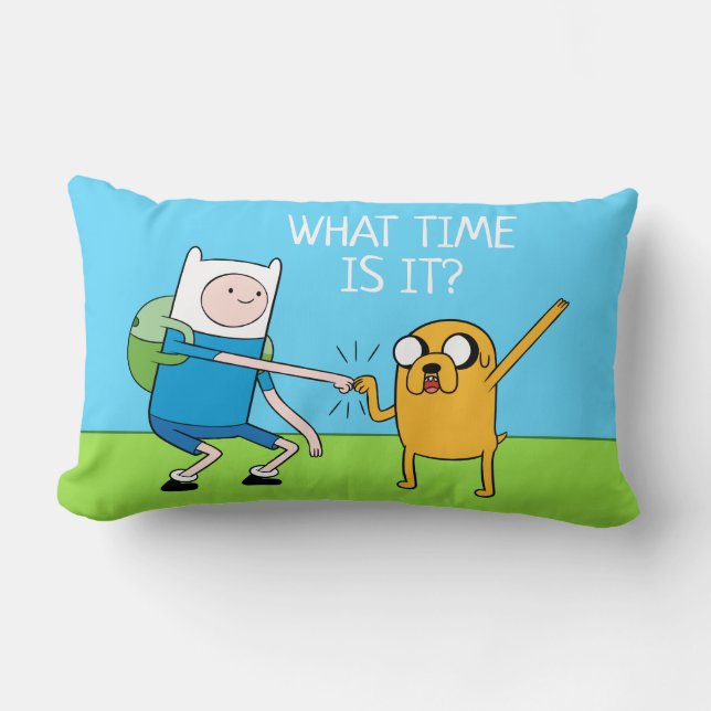 Cojín Lumbar Tiempo de aventura | Finn & Jake Fist Bump (Anverso)