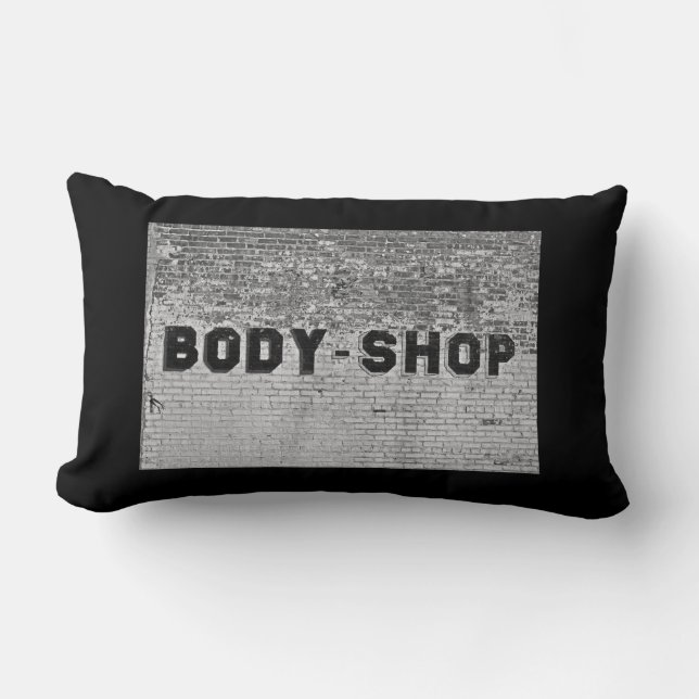 Cojín Lumbar Tienda corporal en negro (Anverso)