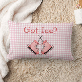 Cojín Lumbar ¿Tienes hielo? Patines de imágenes rosadas