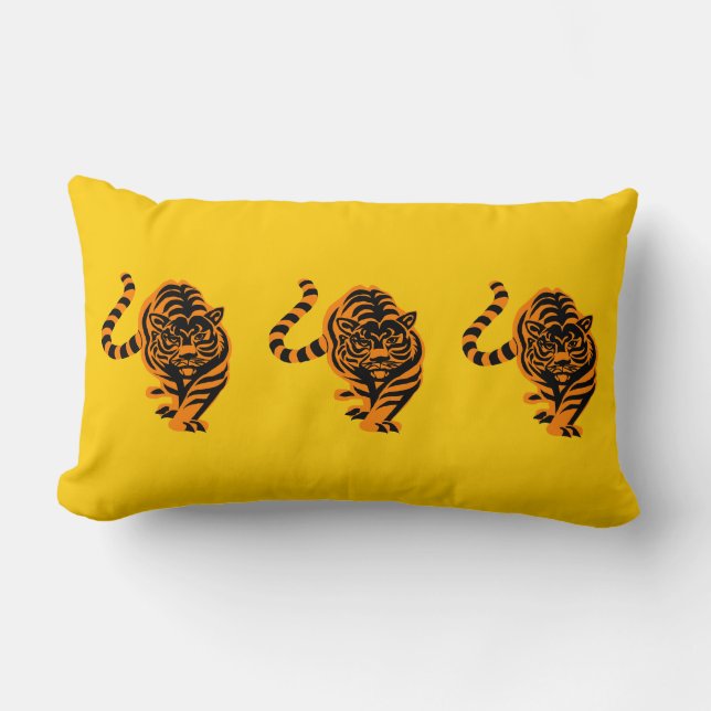 Cojín Lumbar Tiger Stripes Art Smart School Destiny (Anverso)