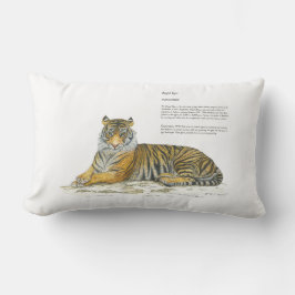 Cojín Lumbar Tigre de Bengala pintado a mano majestuosa
