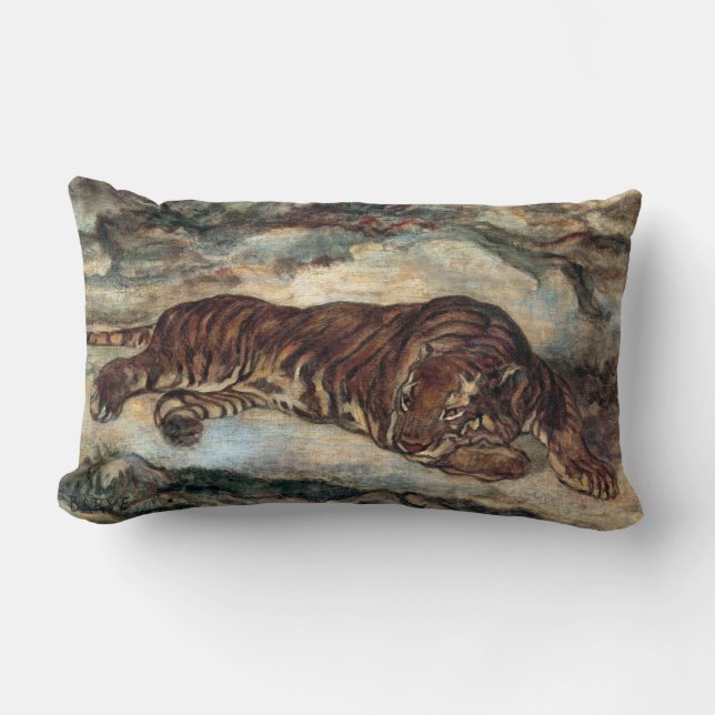 Cojín Lumbar Tigre del Barye de Antoine-Louis en descanso (Anverso)