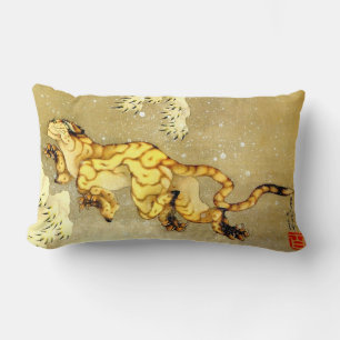 Cojín Lumbar Tigre en la nieve Katsushika Hokusai 1849