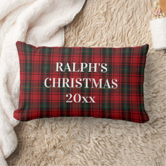 Cojín Lumbar Timeless Tartan Plaid Red Black Ralph Christmas
