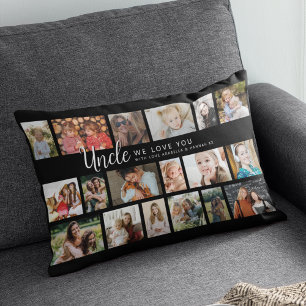 Cojín Lumbar Tío Personalizado Collage de 18 Fotos