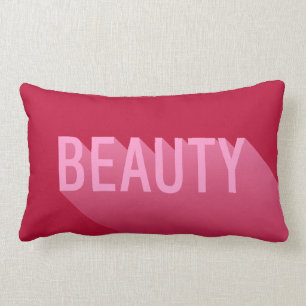 Cojín Lumbar Tipografía Belleza rosa moderna