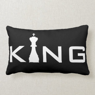 Cojín Lumbar Tipografía Cool King Jugador de Ajedrez