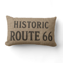 Tipografía de arpillera de la ruta histórica 66