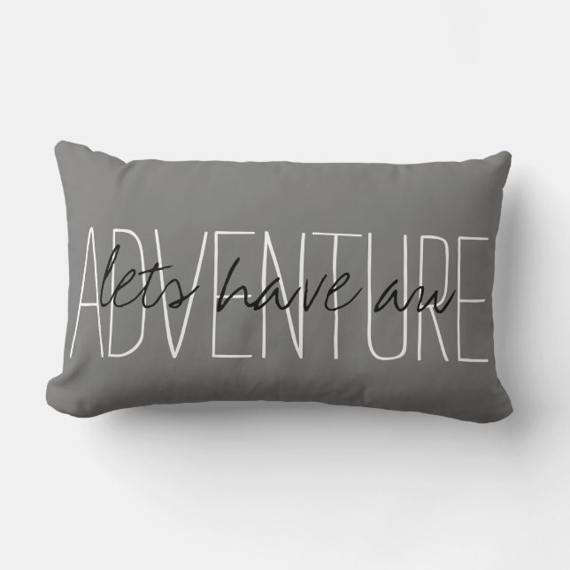 Cojín Lumbar Tipografía de aventura (Anverso)