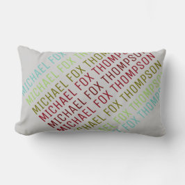 Cojín Lumbar tipografía de nombres fresca y moderna