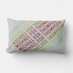 Cojín Lumbar tipografía de nombres fresca y moderna