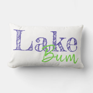 Cojín Lumbar tipografía genial de lago explosivo morado y verde