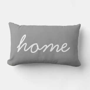 Cojín Lumbar Tipografía moderna en casa gris neutral