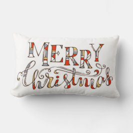 Cojín Lumbar Tipografía navideña de Feliz