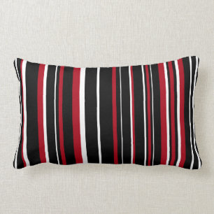 Cojín Lumbar Tira de código de barras negro, rojo y blanco
