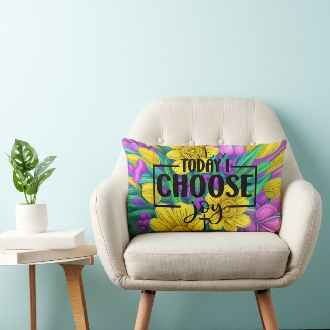 Cojín Lumbar Today I Choose Joy Floral (Silla)