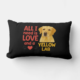 Cojín Lumbar Todo lo que necesito es amor y un laboratorio amar