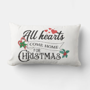 Cojín Lumbar Todos los corazones vuelven a casa por Navidad